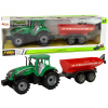 Lean Toys Zelený traktor s červenou vlečkou – trecí pohon