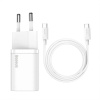 Baseus Super Si rýchlonabíjačka 1C 25W EU + USB-C/USB-C 3A kábel 1m biely