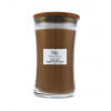 WoodWick Santal Myrrh vonná sviečka s dreveným knôtom 609 g