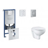 Grohe Rapid SLX Set predstenovej inštalácie, klozetu, dosky SoftClose a tlačidla Skate Cosmopolitan, kefovaná nerezová oceľ SANI11BB2103-GR