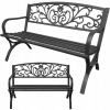 Dekoračná antracitová parková lavička (ZÁHRADNÁ LAVICA dekoratívna kovová parková lavička)