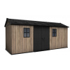 Záhradný domček Keter Apex 7,5 x 17 Ashwood, s podlahou