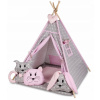 Stan pre deti TIPI s vankúšmi RUŽOVÝ (vankúše a deka sú už v cene )