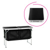 Tempo Kondela Skladací kempingový stôl s organizérom, 120 cm, hliník/MDF, KEPI TYP 3