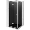Mexen Lima skladací sprchový kút 80 x 80 cm, grafit, chróm + vanička Flat, čierna - 856-080-080-01-40-4070