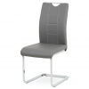 Autronic Jedálenská stolička šedá koženka / chróm DCL-411 GREY