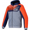 Bunda CHROME V2 SPORT HOODIE MM93 kolekce, ALPINESTARS (světle šedá/modrá/červená fluo, vel. M)