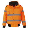 PORTWEST HI-VIS BOMBER 3V1 C467 / Zateplený reflexný bomber 3v1 - HV oranžová S