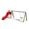 Playground System Reťazová hojdačka so šmykľavkou drevená - B (v.p. 1 m)