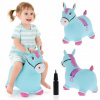 Hopsadlo gumový koník pre deti 58 cm modro-ružový