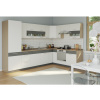 NEJBY Rohová kuchyňa RUTHIN 315x210, biely lesk/grafit mat
