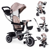 EcoToys Trojkolka 2 v 1, otočné sedadlo - béžová ECOTOYS