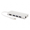 LMP mini Dock, 4K HDMI, 3x USB 3.0, Ethernet, SD/MicroSD, USB-C nabíjecí adaptér, stříbrný - 14368