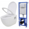 zahrada-XL Závesná toaleta/WC s podomietkovou nádržkou, keramická, biela 275791