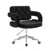 LuxuryForm DESIGN Kozmetické kreslo ADRIA VELUR na striebornej podstave s kolieskami - čierne