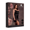 Hodvábne šaty s otvoreným chrbtom, krížovými detailmi a rozparkom - Plus Size - Black