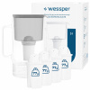 Sklenená filtračná kanvica Wessper D2 BOROSILICATE 3l šedá + 5x filter