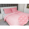 Biante Hrejivé posteľné obliečky Minky 3D bodky MKP-011 Svetlo ružové Predĺžené 140x220 a 70x90 cm