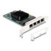 Delock-Sítový adaptér-PCIe 2.0 x4 nízký profil-Gigabit Ethernet x 4 (88208)