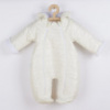 Zimná dojčenská kombinéza s kapucňou a uškami New Baby Pumi cream 62 (3-6m)