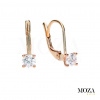 MOZA gold Náušnice MG2302 Farba kameňa: Biela, Farba Zlata: červené Au