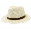Fiebig - Headwear since 1903 Nekrčivý svetlo béžový letný klobúk – celulóza s koženým pásikom | Carlsbad Hat Veľkosť: 60 cm