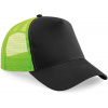 BEECHFIELD B 640 / 5 panelová Trucker šiltovka - black/lime green Univerzálna