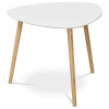 Autronic Stůl konferenční 55x55x45 cm, MDF bílá deska, nohy bambus přírodní odstín AF-1134 WT