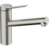 HANSGROHE Zesis M33 páková drezová batéria beztlaková, 1jet, výška výtoku 150 mm, vzhľad nerezovej ocele, 74806800