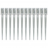 zahrada-XL Kotviace hroty 12 ks, strieborné 7x7x75 cm, pozinkovaná oceľ 145403