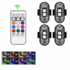 4 kusy Bezdrôtová LED Stroboskopická Lampa, Silná, 8 farieb, USB, S Diaľkovým Ovládaním