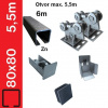 Sada 5,5m/275kg Zn SV-80x80mm , samonosný system so zinkovanou kolajnicou