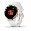 Garmin Venu2S nerezová luneta Rose Gold, bílé pouzdro, silikonový řemínek