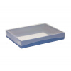 Darčeková krabica s priehľadným vekom 350x250x50/35 mm, modrá