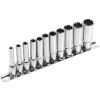 EXTOL PREMIUM Hlavice nástrčné predĺžené, MULTI-LOCK, sada 11ks, 1/4