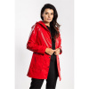 Latexová červená dámska bunda s kapucňou, A545 S