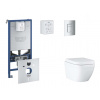 Grohe Rapid SLX Set predstenovej inštalácie, klozetu, dosky SoftClose a tlačidla Skate Cosmopolitan, Triple Vortex, matný chróm SANI11BB2105-GR