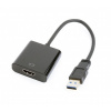 GEMBIRD Redukce USB 3.0 - HDMI, M/F, 15cm, černý A-USB3-HDMI-02