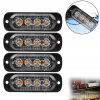4x 4 LED 12/24V Výstražné stroboskopické svetlá do auta