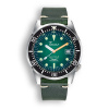 Strieborné pánske hodinky Squale s koženým pásikom 1521 Green Ray - Silver 42MM Automatic