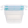 Dóza MagicHome Lunchbox set YH373, sada 3 ks, 600 ml, 135x135x75 mm, štvorcová, Clip