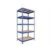Kovový regál do domácnosti Biedrax 45 x 120 x 240 cm, modrý - 5 políc MDF