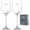 Dekorant Svadobné poháre na biele víno Romance simple s kamienkami Swarovski v prémiovom saténovom balení 330 ml 2KS