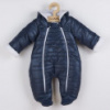 Zimná dojčenská kombinéza s kapucňou a uškami New Baby Pumi blue 62 (3-6m)