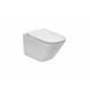 Roca GAP Square Compacto WC misa závesná Rimless, zadný odpad, biela so sedátkom A34H473000