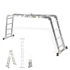 Multifunkčný hliníkový kĺbový rebrík 4x4 priečky DEMA