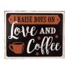 Clayre & Eef Čierna antik nástenná kovová ceduľa Love And Coffee - 25*1*20 cm - Clayre & Eef