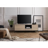 Bighome - CHICAGO TV stolík 160x45x55 cm. sivá-biela lakovaná. akácia