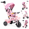 EcoToys Trojkolka 2v1, otočné sedadlo, ružová - ECOTOYS