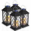 4x SOLÁRNA LED záhradná lampa LAMPÁŠ LATARENKA závesná Solárna Náhrobná Sviečka